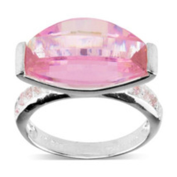 6ct+ Pink Cubic Zirconia Cocktail Ring in Sterling - Picture 2 of 11